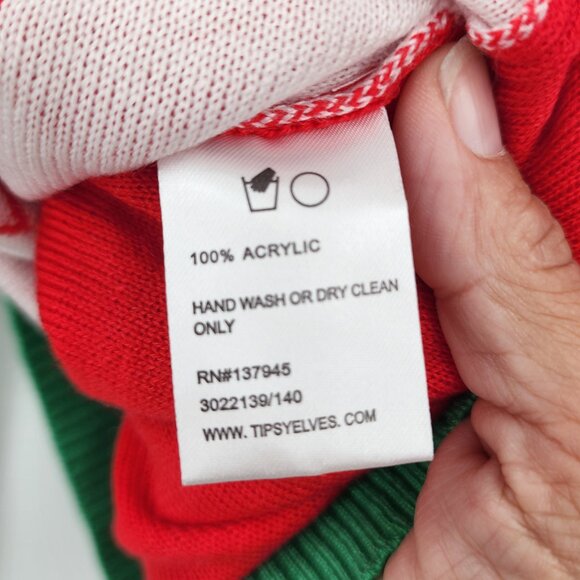 TIPSY ELVES Meowy Cat Ugly Christmas Sweater Small NWT - Picture 8 of 9